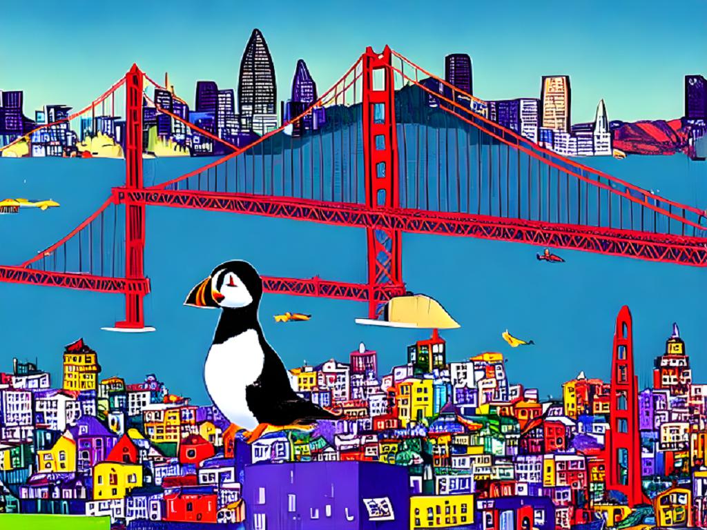 Puffin_in_SFO--Style-of_Lisa_Frank--0800x0600