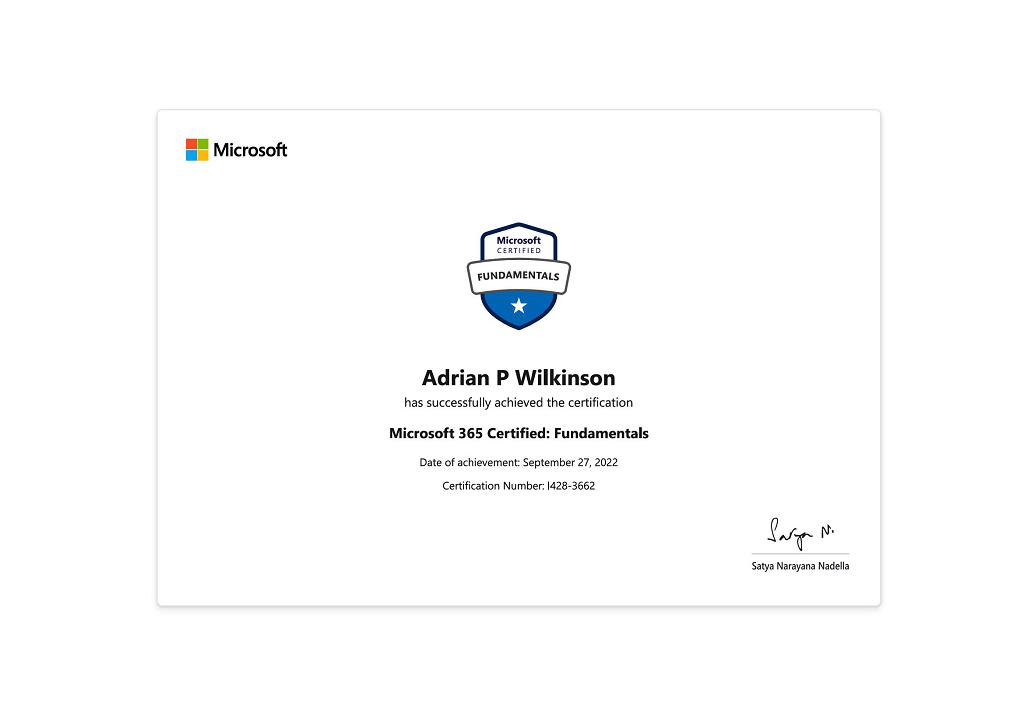 Microsoft 365 Certified: Fundamentals [MS-900]